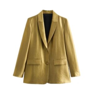 golden blazer for women on white background