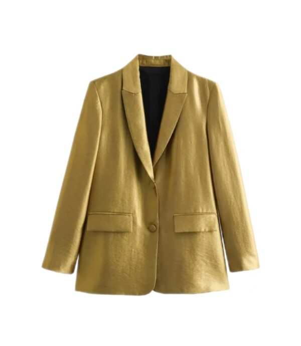 golden blazer for women on white background