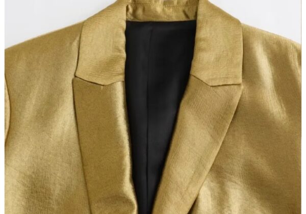 golden blazer for women on white background