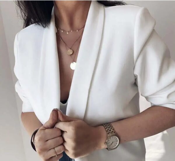 women wearing white color blazer