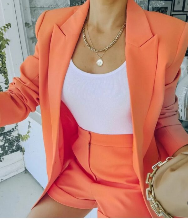 orange color blazer for womens