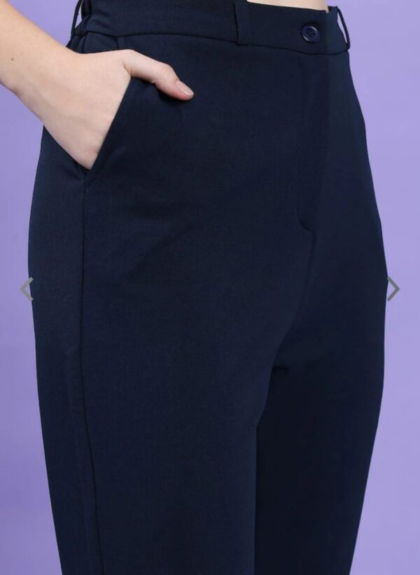 formal trouser pant for women's navy-blue color