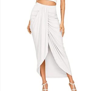 white color wrapped asymmetrical formal skirt