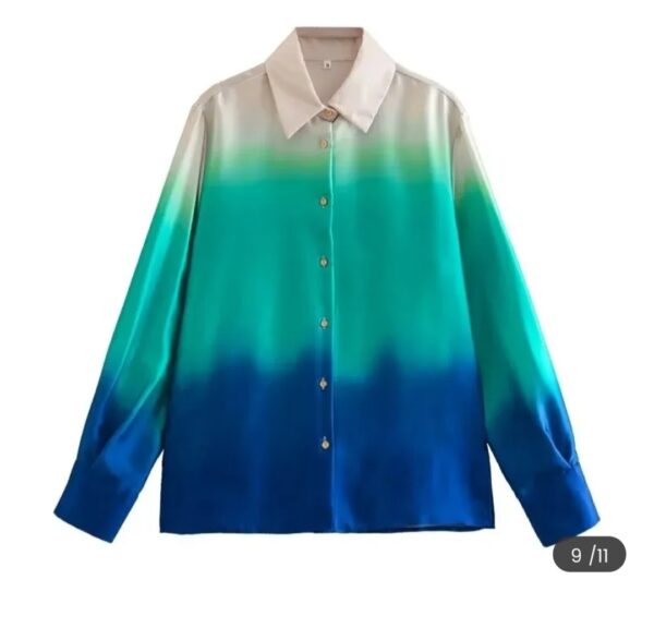 Ombre print chiffon shirt