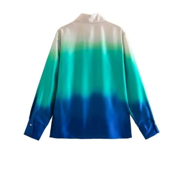 Ombre print chiffon shirt