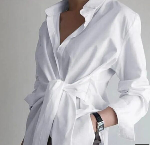 Wrap cotton shirt long sleeves