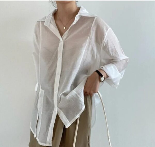 Wrap organza top long sleeves