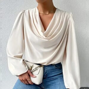 Satin long sleeves top for women's