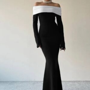 Bodycon black maxi dress