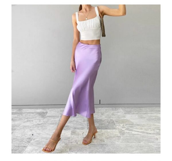 satin skirt purple color