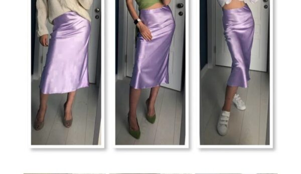 satin skirt purple color