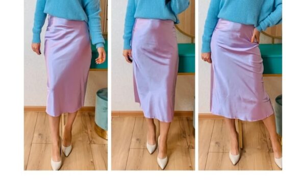 satin skirt purple color