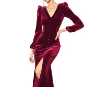 Front silted Magenta dress