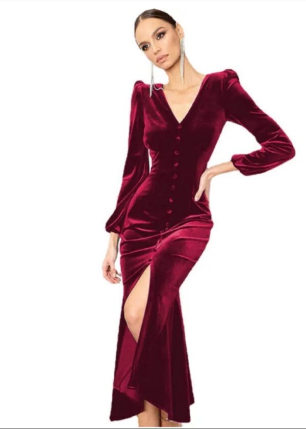 Front silted Magenta dress