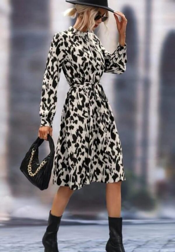 women wearing Animal printed chiffon dress