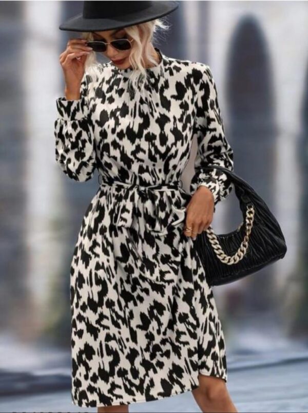 Animal printed chiffon dress