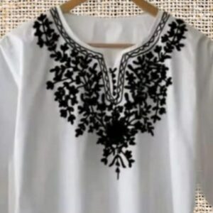 Chikankari white cotton top