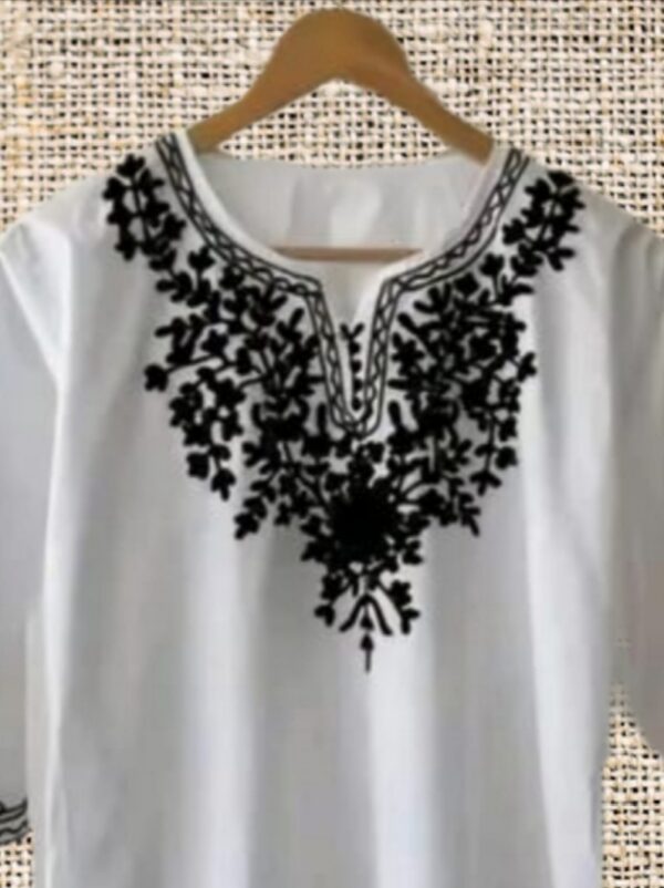 Chikankari white cotton top