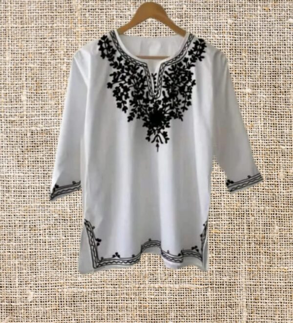 Chikankari white cotton top