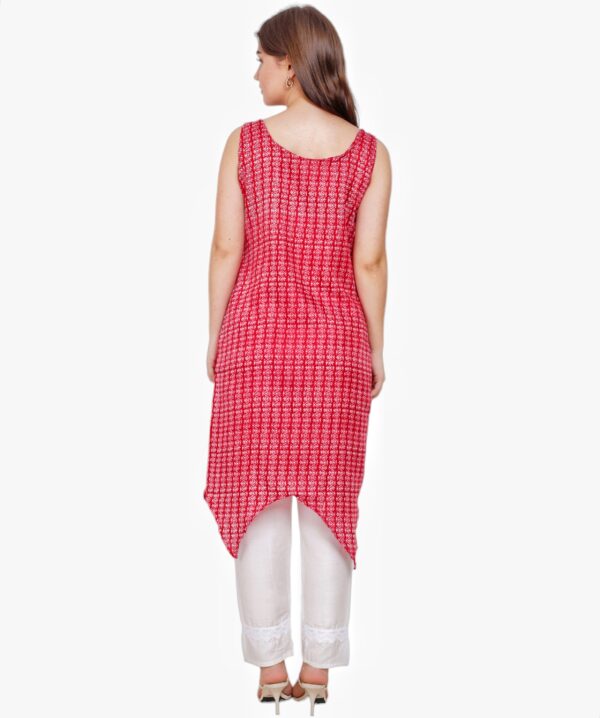 Red Asymmetrical pure cotton dress